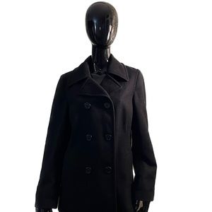 J. Crew 100% Wool Black Coat